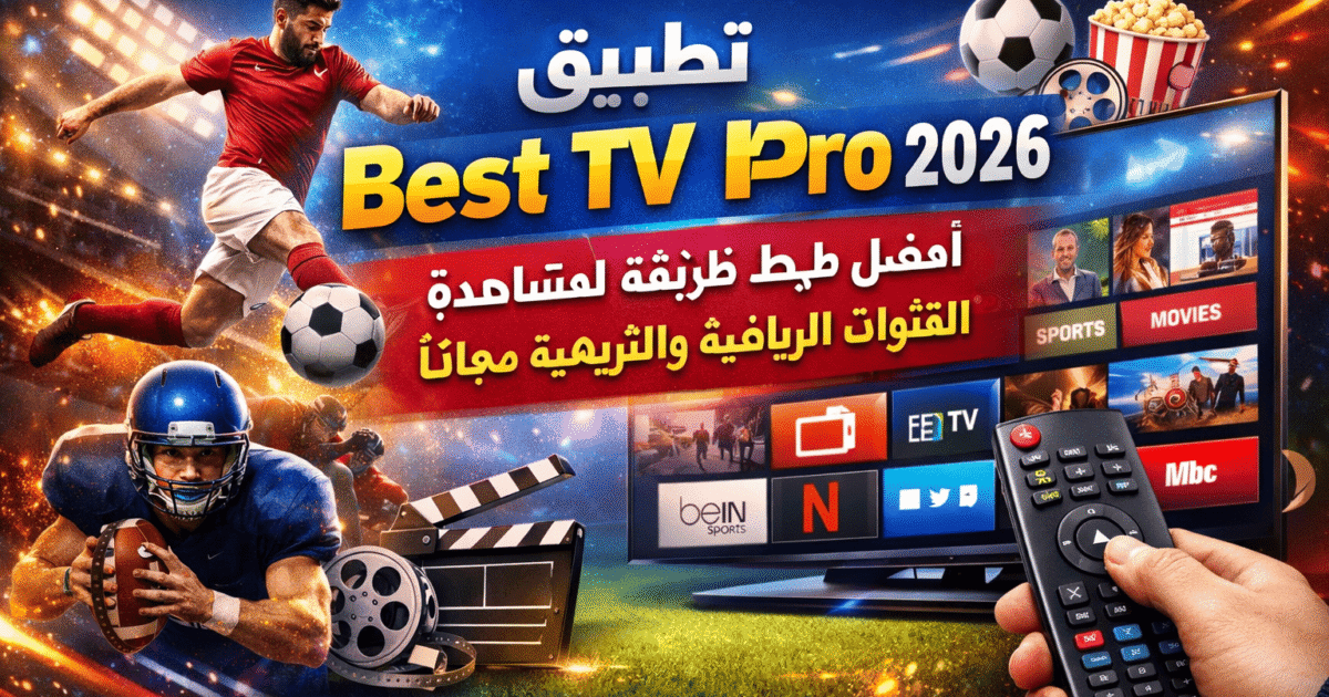 تطبيق best TV Pro 2026 أفضل طريقة لمشاهدة القنوات الرياضية والترفيهية مجاناً