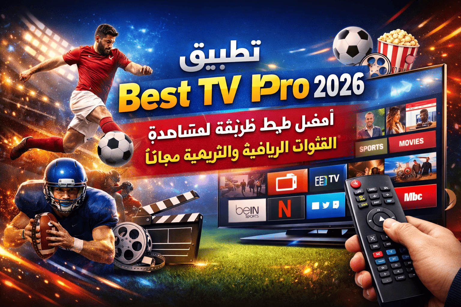 تطبيق best TV Pro 2026 أفضل طريقة لمشاهدة القنوات الرياضية والترفيهية مجاناً