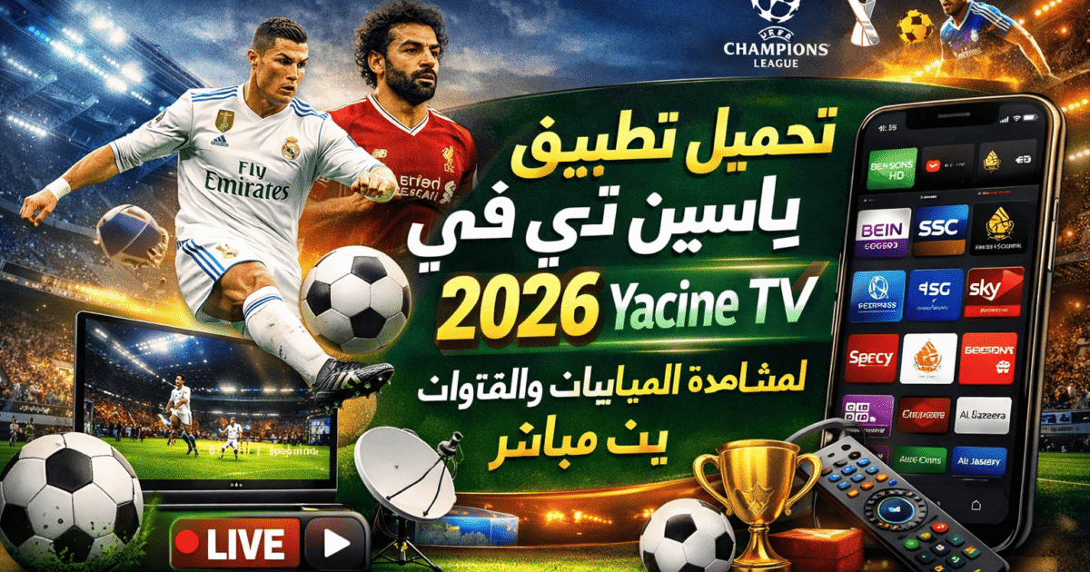 تحميل تطبيق ياسين تي في 2026 Yacine TV لمشاهدة المباريات والقنوات بث مباشر