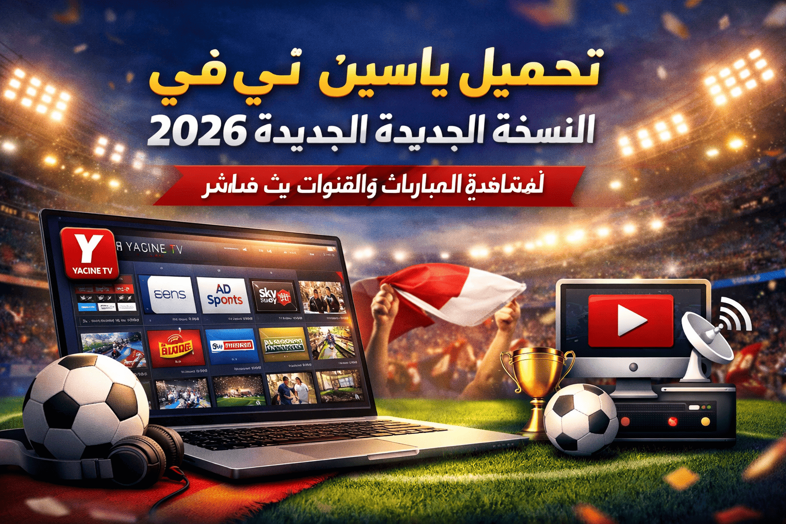 تحميل ياسين تي في النسخة الجديدة 2026 للكمبيوتر لمشاهدة المباريات والقنوات بث مباشر