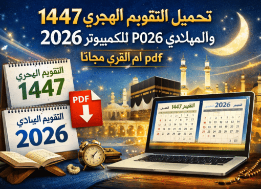 تحميل التقويم الهجري 1447 والميلادي 2026 للكمبيوتر pdf ام القرى مجانا