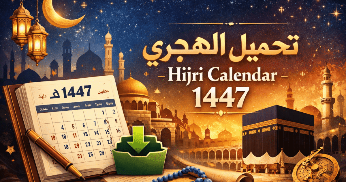 تحميل التقويم الهجري Hijri Calendar 1447 والميلادي 2026