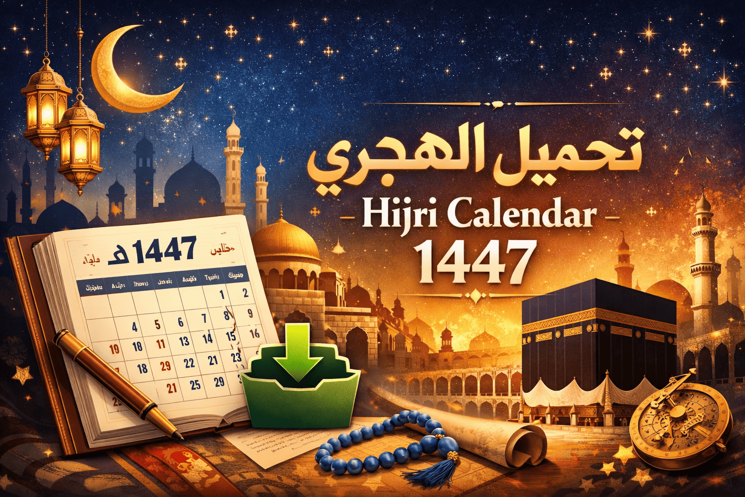 تحميل التقويم الهجري Hijri Calendar 1447 والميلادي 2026