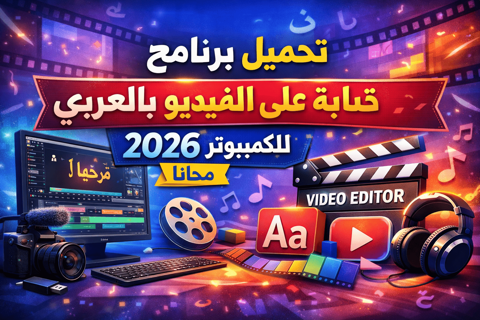 تحميل برنامج كتابة على الفيديو بالعربي للكمبيوتر 2026 مجانا