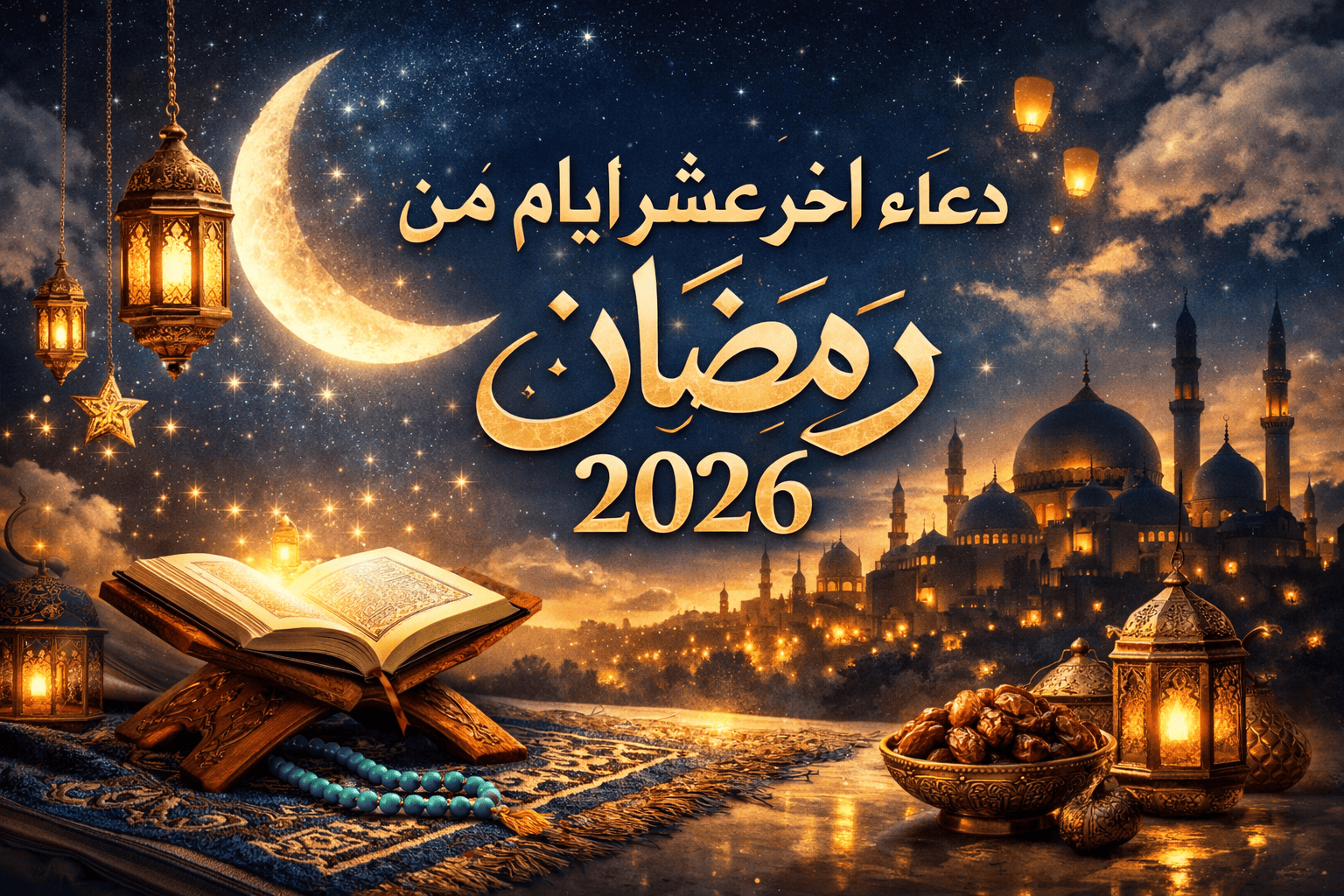 دعاء اخر عشر ايام من رمضان 2026 مكتوب كاملًا وأفضل الأدعية المستجابة